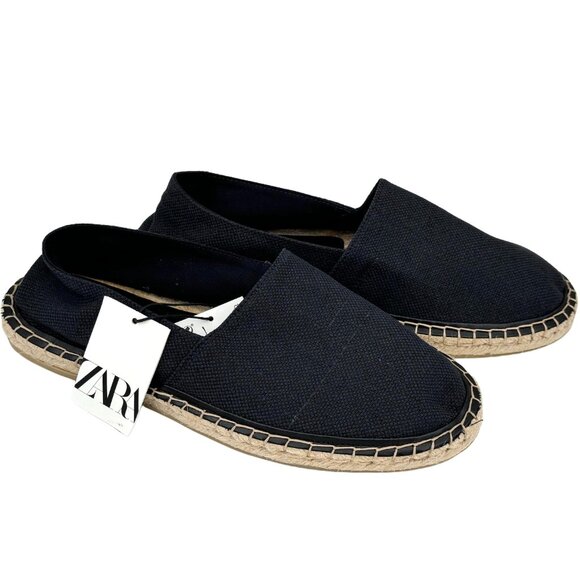ZARA TEXTILE ESPADRILLES / WOMEN / NEW Navy Flats / EU 43 / US 10 - Picture 13 of 16